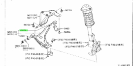 Draagarmrubber Nissan Stanza T11 54476-D0100 Origineel.
