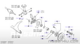 Cap-adjusting Nissan 40263-D0100 B11/ B12/ B13/ M10/ N12/ N13/ N14/ N15/ T11/ Y10 Used part.