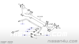 Stabilisatorstangrubber achteras Nissan Micra K11 56243-4F101 Nieuw.