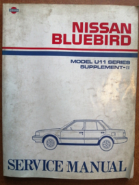 Service manual '' Model U11 series supplement-II '' Nissan Bluebird U11 SM6E-U11SG0 Used part.
