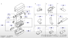 Afdekkap zekeringenkast Nissan Almera N15 24382-1N001