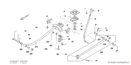 Support control rod Nissan Micra K10 34550-01B00 Used part.