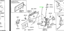 Montageschroef afdekkap accu Nissan 76970-01N00 E24/ F23/ F24 Origineel.