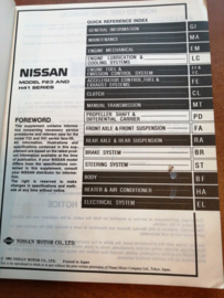 Service manual '' Model F23, H41 series Supplement-I '' Nissan Cabstar F23 / H41