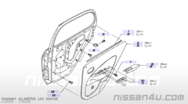 Finisher-power window switch, rear right-hand Nissan Almera N16 82960-BN712 (82960-BM710)