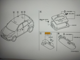 Interieurlamp rechtsachter Nissan Qashqai J11 26460-4EA0B Origineel.