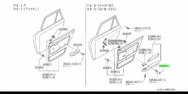 Afdekkap deurgreep Nissan Sunny N13 80943-52M02 Origineel.
