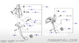 Pedal clutch with bracket Nissan Almera N16 46503-BN710