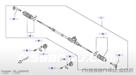 Stuurhuisrubber links Nissan 48376-16E00 M11/ T12/ T72/ U11 Gebruikt.