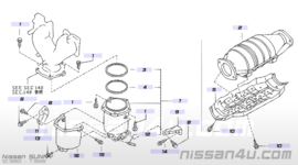 Uitlaatspruitstuk met katalysator GA14DE Nissan Sunny N14 14002-74C01 + B0800-74C02