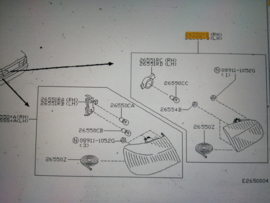 Achterlicht rechts binnenste Nissan Primera P11 - hatchback 26550-9F628 (26550-9F610) (89020317) Gebruikt.