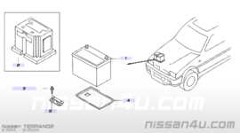 Kunststof onderplaat accu Nissan Terrano2 R20 24429-0F000 Gebruikt.