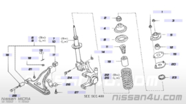 Strut kit-front suspension, right-hand Nissan Micra K10 54302-04B27 Original