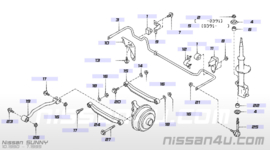 Stabilizer rubber rear axle Nissan 56243-60Y10 B13/ N14 Used part.