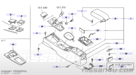 Console box-floor Nissan Primera P11/ WP11 96910-9F512