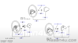 Stuurwiel Nissan Micra K10 48400-24B00 Gebruikt.