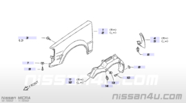 SideFender right side Nissan Micra K10 63112-04B35 Original.