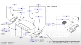 Finisher-rear parcel shelf Nissan Sunny N14 79910-62C00 Without speakerhole.