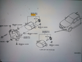 Mistlamp linksvoor Nissan Navara NP300 D23/ Note E12/ Pathfinder R52 / Pulsar C13 26155-1HA0B Nieuw.