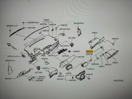 Slotvanger dashboardkastje Nissan Micra K14 68640-3VV0A Gebruikt.
