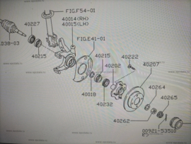 Vulring wielnaaf vooras MA10 Nissan Micra K10 40270-01B11 (6,995) Origineel.