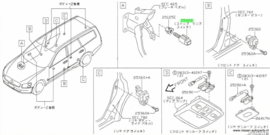 Remlichtschakelaar Nissan 25320-4M400 CA33/ CK12/ D40/ E11/ J10/ K11/ K12/ N16/ P11/ P12/ R51/ T30/ T31/ V10/ WP11/ Z33/ Z50 Origineel.