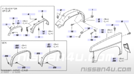 Bevestigingsclip binnenscherm Nissan 63848-01G00 Origineel