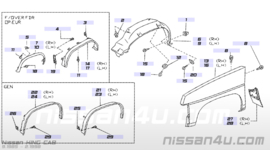 Mounting clip Nissan 63848-01G00 Original