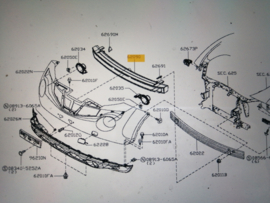 Binnenbumper voor Nissan Juke F15E 62090-BV80A Schade