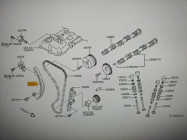 Kettinggeleider CG12DE/ CGA3DE/ CR12DE/ CR14DE Nissan 13091-BX000 CK12/ E11/ K12 Origineel.