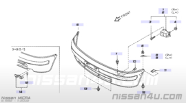 Bumpersteun rechtsvoor Nissan Micra K11 62210-41B25 Gebruikt.