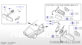 Buitenspiegel rechts Nissan Almera N15 96301-1N100