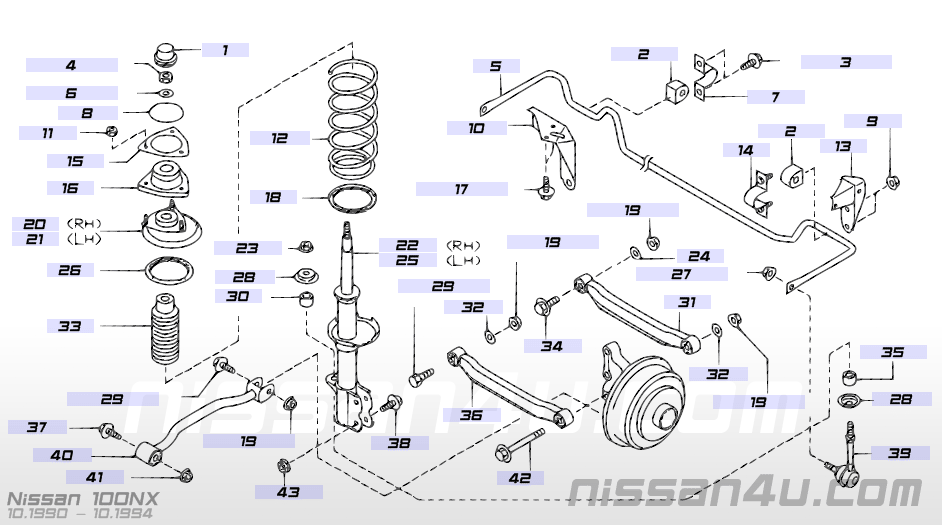 Rod connecting, stabilizer rear Nissan 54618-58Y10 B13/ N14 Original