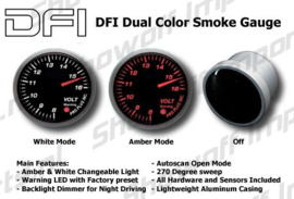 DFI Amber/White Smoke Lens Gauge 52mm - Volt - #208050
