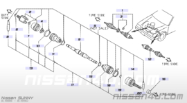 Aandrijfas links CD17 Nissan 39101-50A10 B12/ N13