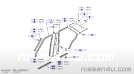 Plate-kicking, front right-hand Nissan Bluebird T72 76951-Q9001 Used part.