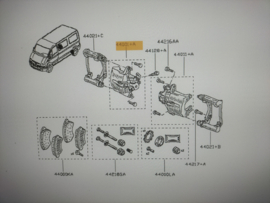 Remklauw rechtsachter Nissan Interstar X70 44001-00Q0B Nieuw.