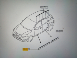 Sierstrip portier linksvoor Nissan Qashqai J11 80871-4EA0A