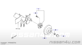 Remschijf achteras 280mm Nissan Primera P12 43206-4U101 Origineel.