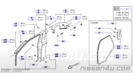 Deurrubber linksvoor Nissan terrano2 R20 76922-0F000