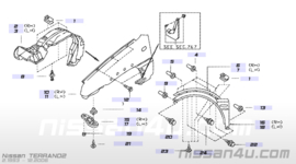 Binnenscherm rechtsvoor Nissan Terrano2 R20 63842-0F010
