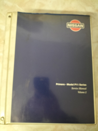 Service manual '' Model P11 series '' Volume 2 SM6E-0P11E0E + Volume 1+ 2 SM7E-P11SE0E supplement II Nissan Primera P11 pre-Facelift. Used part.