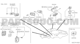Instapverlichting Nissan Laurel C32. Links. 26425-56L00