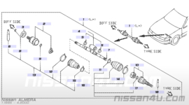 Aandrijfas linksvoor SR20DE Nissan Almera GTI N15 39101-40Y15 Nieuw.