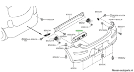 Binnenbumper achter Nissan Micra K13 85090-3HN0B Origineel.