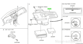 Bracket-AV & navi Nissan Primera P12 28258-BA000 Used part.