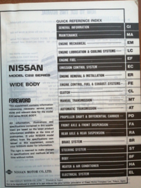 Service manual '' model C22 series. Wide Body Supplement-III SM0E-C22SG0 Nissan Vanette C22