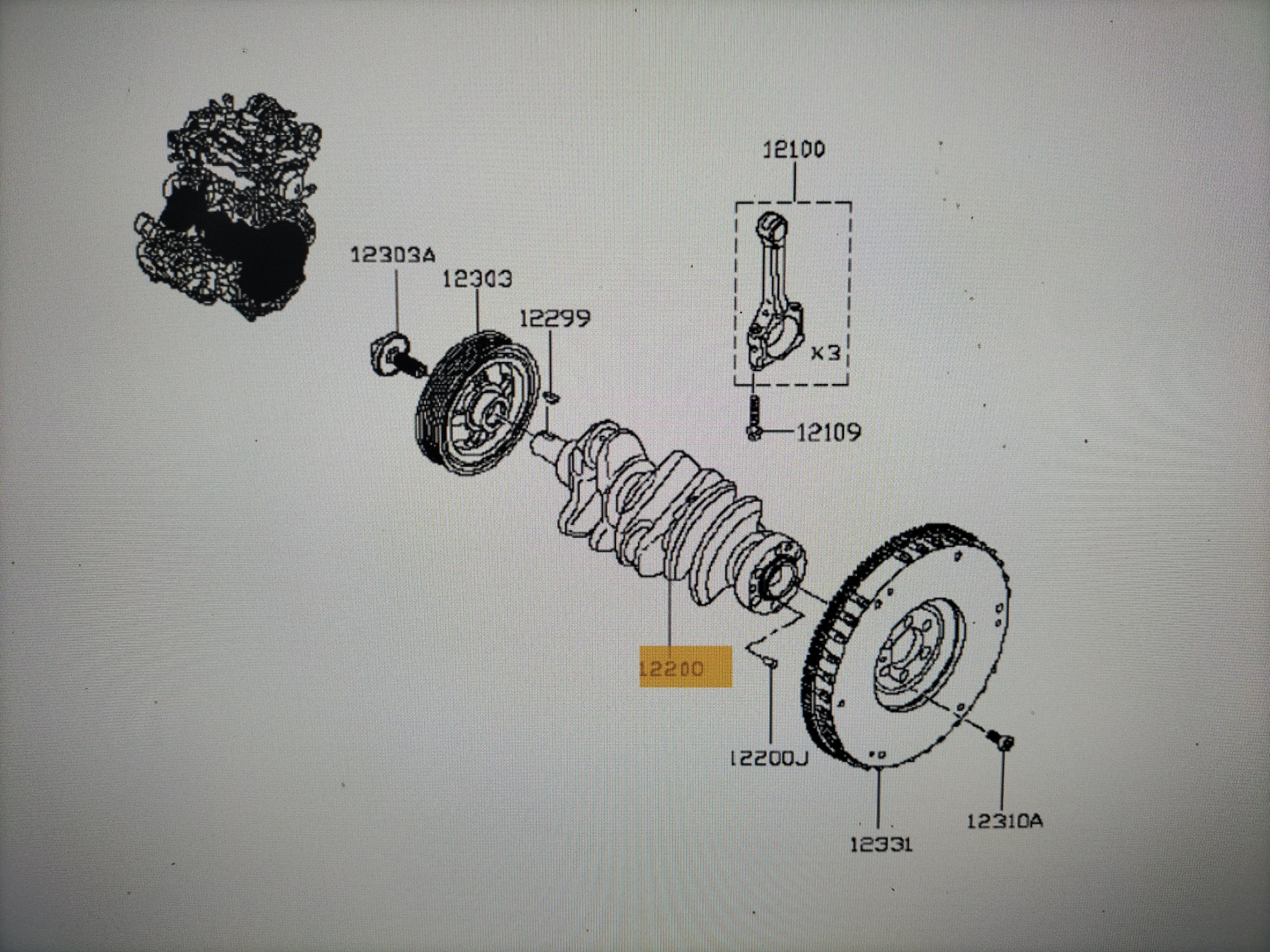 Krukas HR09DET Nissan Micra K14 12201-00Q1C Gebruikt.