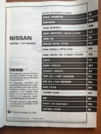 Service manual '' Model T12 series supplement-I '' SM8E-T12SG0 Nissan Bluebird T12