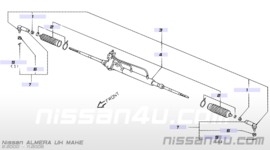 Gear & linkage-power steering Nissan Almera N16 49001-BN012